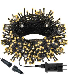 Ziemassvētku lampiņas Springos CL0544 500 LED silti balta + auksti balta zibspuldze 27,5m apgaismojums IP44 Ziemassvētku lampiņas, LED virtenes