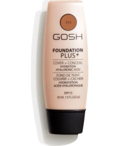 Gosh, Foundation Plus+, Liquid Foundation & Concealer 2-In-1, 010, Tan, SPF 15, 30 ml *Tester Smaržas - NESAKĀRTOTS