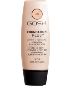 Gosh, Foundation Plus+, Liquid Foundation & Concealer 2-In-1, 006, Honey, SPF 15, 30 ml *Tester Smaržas - NESAKĀRTOTS