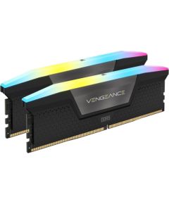 Corsair DIMM 16 GB DDR5-5200 (2x 8 GB) dual kit (black, CMH16GX5M2B5200C40, Vengeance RGB, INTEL XMP) RAM Operatīvā atmiņa