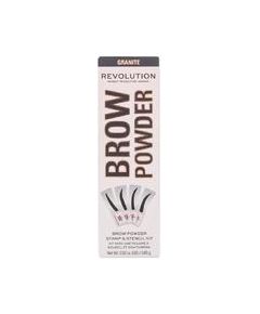 Makeup Revolution Brow Powder Stamp & Stencil 0,65 g Dark Brown Dekoratīvā kosmētika