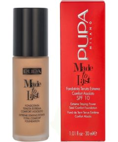 Pupa Long Lasting Make Up SPF 10 Made To Last ( Total Comfort Foundation) 30ml 001 Light Ivory Dekoratīvā kosmētika