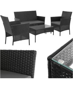 Gardlov Meble ogrodowe rattanowe czarne Gardlov 26908 Dārza mēbeļu komplekti