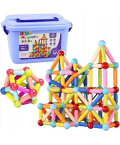 LeanToys Zestaw Klocki Magnetyczne Konstrukcyjne W Pudełku Patyczki 3D 166 el. Конструкторы