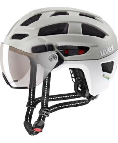 Kask rowerowy UVEX Finale visor 56-61cm, sand/white matt Велосипедные шлемы