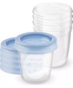 Philips Avent trauki ar vāciņiem krūts piena/ēdiena uzglabāšanai 180 ml (5gab) - SCF619/05 Barošanas pudelītes