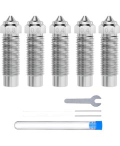 ELEGOO Neptune 4 Plus / 4 Max Hardened Steel Nozzle Set (0.4 mm x3, 0.6 mm x1, 0.8 mm x1) 3D Printeri un lāzergravētāji