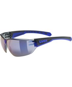 Okulary rowerowe UVEX Equate, black/blue matt/mirror blue Saules Brilles