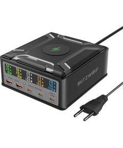 Blitzwolf BW-S28 260W, 2xUSB-A, 3xUSB-C, 15W wireless charger (black) Jaunumi - Datori