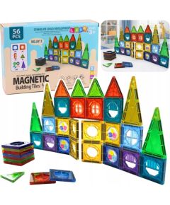LeanToys Zestaw Klocki Magnetyczne Konstrukcyjne 3D Okienka Panele Kolorowe 56 el. Конструкторы