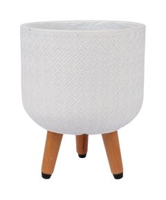 Puķu pods SELENA D24xH29.5cm ar koka kājām, balts Jaunumi, mēbeles, māja