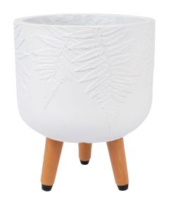 Puķu pods FERN D24xH29.5cm ar koka kājām, balts Jaunumi, mēbeles, māja