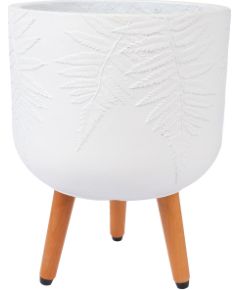 Puķu pods FERN D30xH39.5cm ar koka kājām, balts Jaunumi, mēbeles, māja