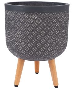Puķu pods PAO D30xH39.5cm ar koka kājām, tumši pelēks Jaunumi, mēbeles, māja