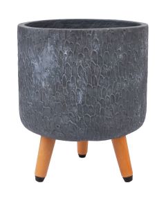 Puķu pods EDEN D27xH22cm ar koka kājām, tumši pelēks Jaunumi, mēbeles, māja