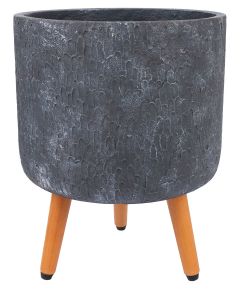 Puķu pods EDEN D32xH26cm ar koka kājām, tumši pelēks Jaunumi, mēbeles, māja