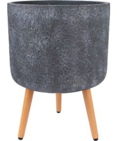 Puķu pods EDEN D37xH30cm ar koka kājām, tumši pelēks Jaunumi, mēbeles, māja