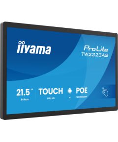 Iiyama ProLite TW2223AS-B3P, public display (black (matt), FullHD, IPS, touchscreen, POE, HDMI, USB) Jaunumi - Datori