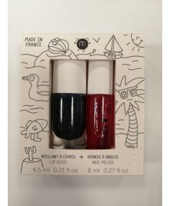Nailmatic Kids bērnu nagu laka CASPER - melna & bērnu lūpu spīdums ROLLCERISE - ķiršu, HOLIDAYS - NKHOLIDAYS3 Baby Art
