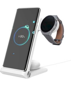 Nillkin PowerTrio 3in1 Wireless Charger Беспроводное зарядное устройство для Samsung Watch / белый Bezvadu telefonu lādētāji