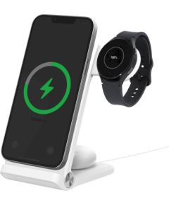 Nillkin PowerTrio 3in1 Wireless Charger MagSafe Беспроводная зарядная станция 3-в-1 для Samsung Watch / белый Bezvadu telefonu lādētāji