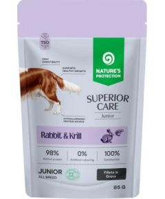 NATURE'S PROTECTION Superior Care Junior Rabbit and krill - wet dog food - 85g Suņu barība