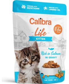 CALIBRA Cat Life pouch Kitten Salmon in gravy - wet cat food - 85g Kaķu konservi
