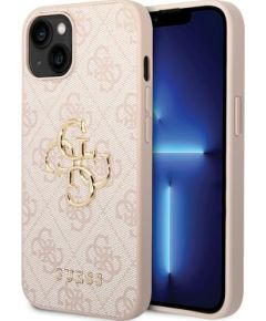 Guess PU Leather 4G Metal Logo Case Aizsargapvalks Priekš Apple iPhone 15 Neoriģinālie Maciņi