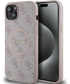 Guess 4G Collection Leather Metal Logo MagSafe Aizsargapvalks priekš Apple iPhone 13 / 14 / 15 Neoriģinālie Maciņi