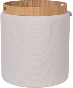 Ottoman/ table HIRO D34,5xH37cm, white, with storage and tray Новинки Для дома и сада 