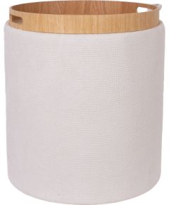 Ottoman/ table HIRO D39xH44cm, white, with storage and tray Новинки Для дома и сада 