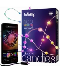 Twinkly Candies LED Christmas tree lights TWKP100RGB-T 6 m 100 pearl-shaped lights Ziemassvētku lampiņas, LED virtenes