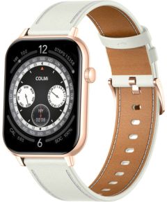 COLMI C28 Smartwatch in Gold with a White Leather Strap Smart-Watch Pulksteņi