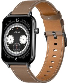 COLMI C28 Smartwatch – Black + Brown Leather Strap Smart-Watch Pulksteņi