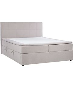 Continental bed KUKA MOON 160x200cm light grey, with storage Gultas