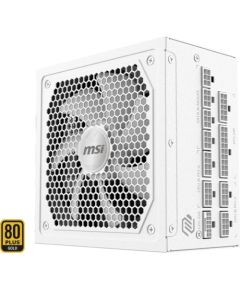 MSI MAG A1000GL PCIE5 WHITE (white, 1x 12-pin high power GPU, 4x PCIe, cable management, 1000 watts) Datoru barošanas bloki