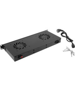 Ventilatoru bloks 19" 1U ~ 2 ventilātori LCD termo-sensors MELNS Серверы и компоненты серверов