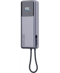 Xiaomi Powerbank 10000mAh QC PD 165W with built in USB C cable PB1165MI BHR9361GL LED display gray Power Banks