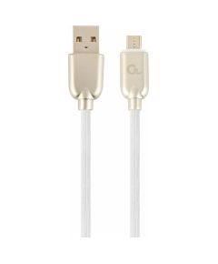 Gembird USB Male - Micro USB Male Premium rubber 2m White Data USB kabeļi