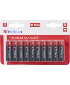 Baterijas Verbatim AA Premium Alkaline 20-Pack 1.5V Bateriju lādētāji