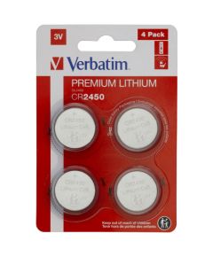 Baterijas Verbatim CR2450 Premium Lithium 4-Pack Bateriju lādētāji