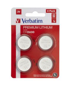 Baterijas Verbatim CR2430 Premium Lithium 4-Pack Bateriju lādētāji