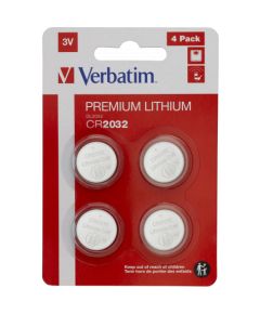 Baterijas Verbatim CR2032 Premium Lithium 4-Pack Bateriju lādētāji
