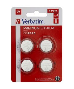 Baterijas Verbatim CR2025 Premium Lithium 4-Pack Bateriju lādētāji