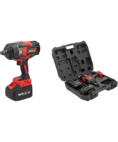 Triecienatslēga Yato YT-828073; 18 V; 3/4''; 1x6,0 Ah akum. Trieciena uzgriežņu pistoles ar akumulatoru