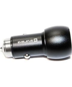 Evelatus -  Car Charger EC7DC01 BLACK 3.1A 2USB port with stainless steel escape tool Black Telefonu lādētāji 12v Automašīnām