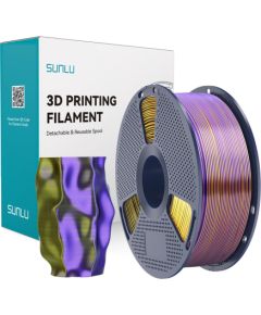 Sunlu PLA+ Silk Tri-Color Filament (Black, Gold, and Purple) 3D Printeri un lāzergravētāji