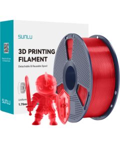 Sunlu PLA+ Filament (Transparent Red) 3D Printeri un lāzergravētāji