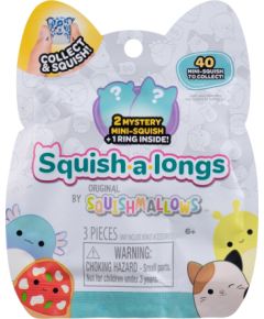 SQUISHMALLOWS SQUISH-A-LONGS figūriņas, 2-paka necaurspīdīgā iepakojumā, 2,5 cm Mīkstās rotaļlietas