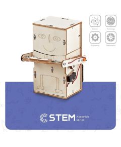 Extradigital Wooden Assembly Kit Coin Swallowing Robot, STEM Educational Toy Konstruktori 